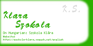 klara szokola business card