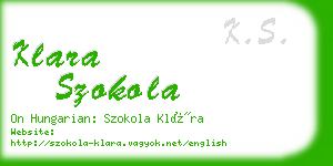 klara szokola business card